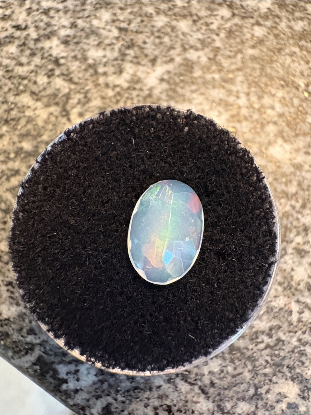 💯Genuine Faceted Oval Ethiopian Opal Cabochon Crystal 1.14 carat